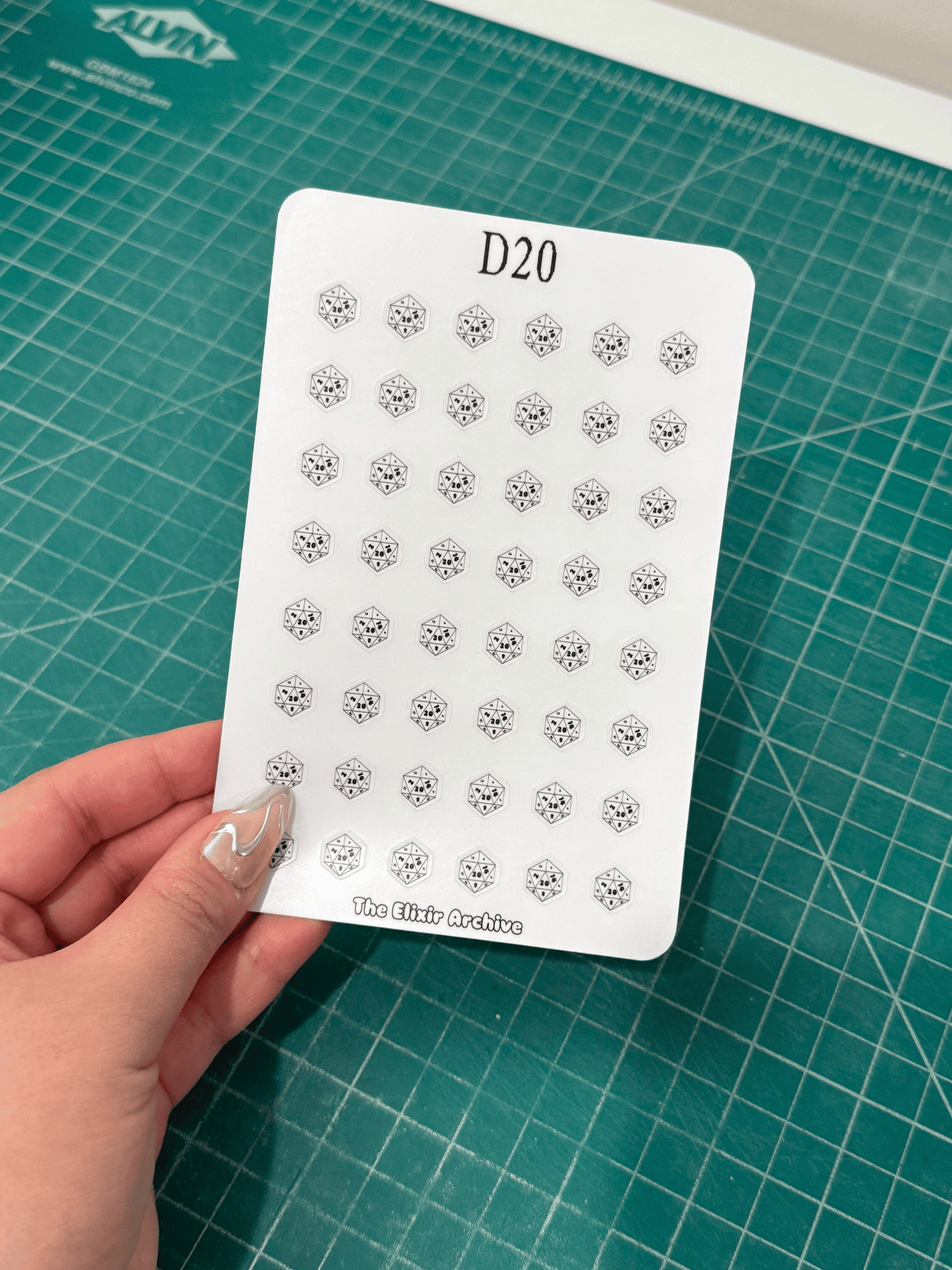 D20 Dice Sticker Sheet