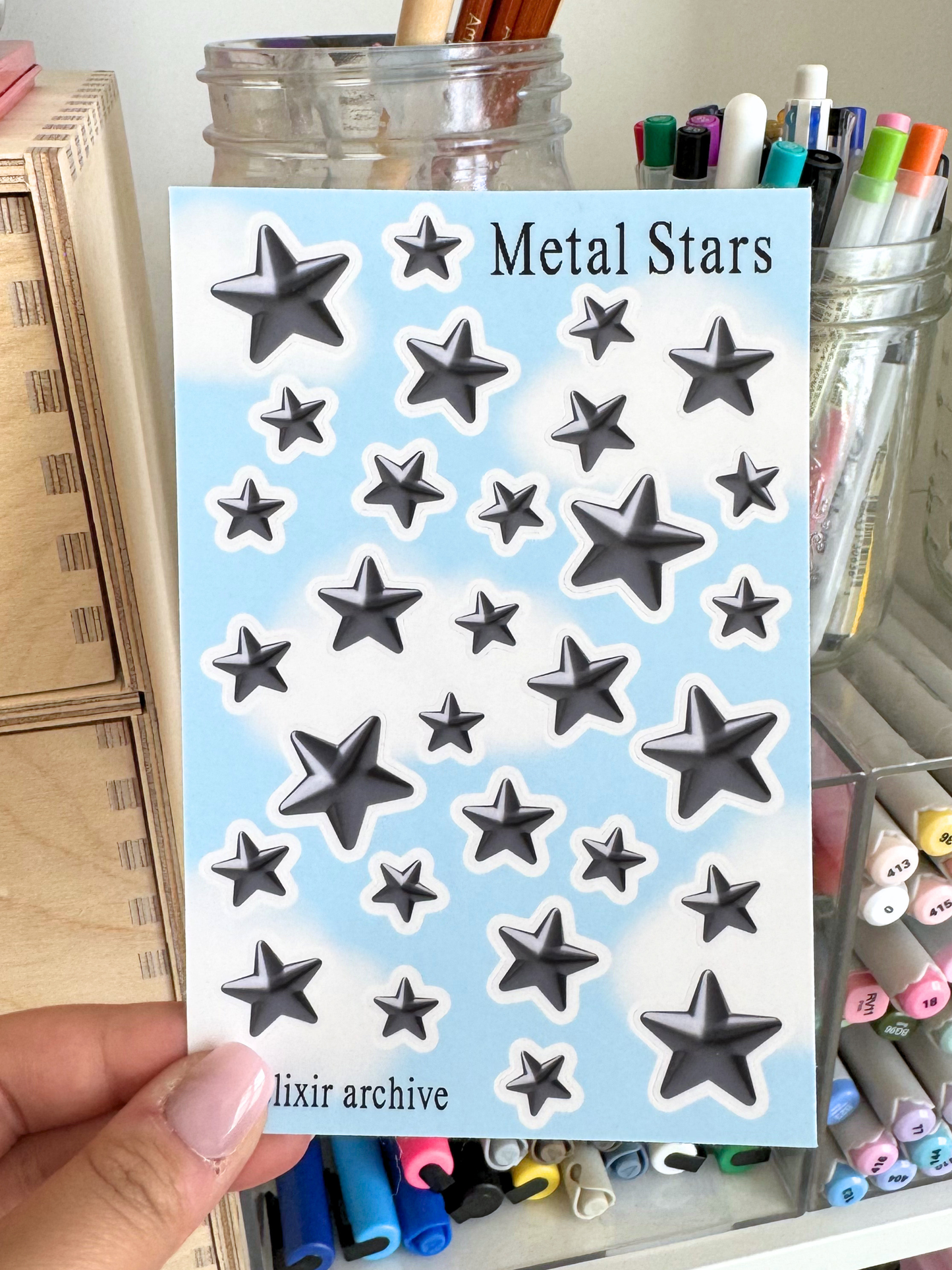 Metal Stars Sticker Sheet