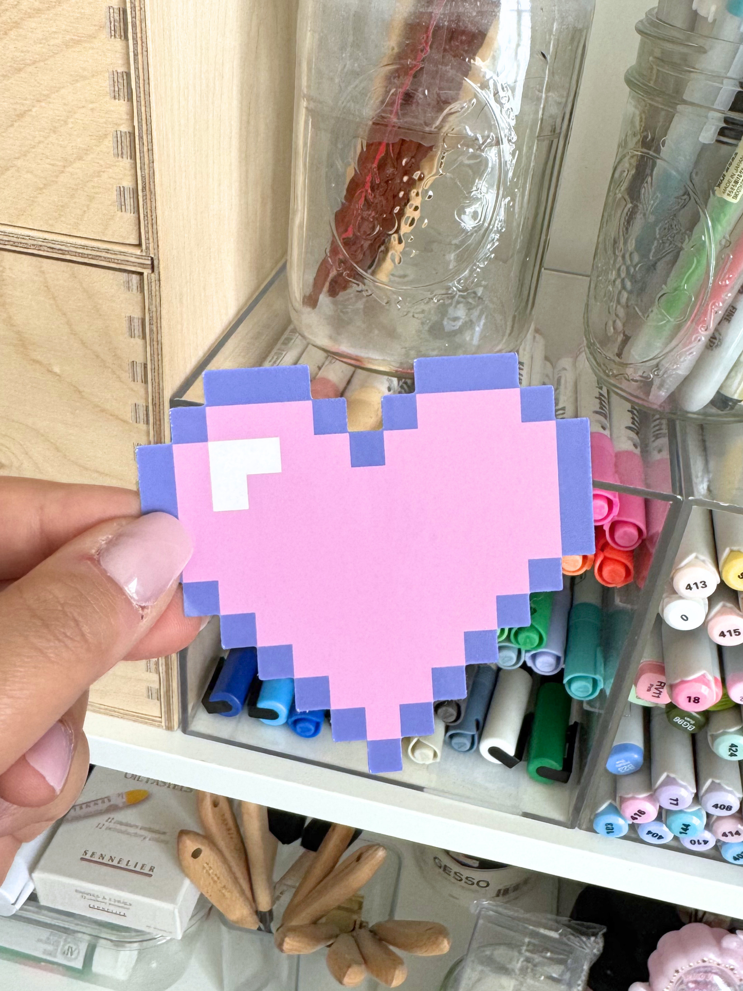 Pixel Heart Vinyl Sticker