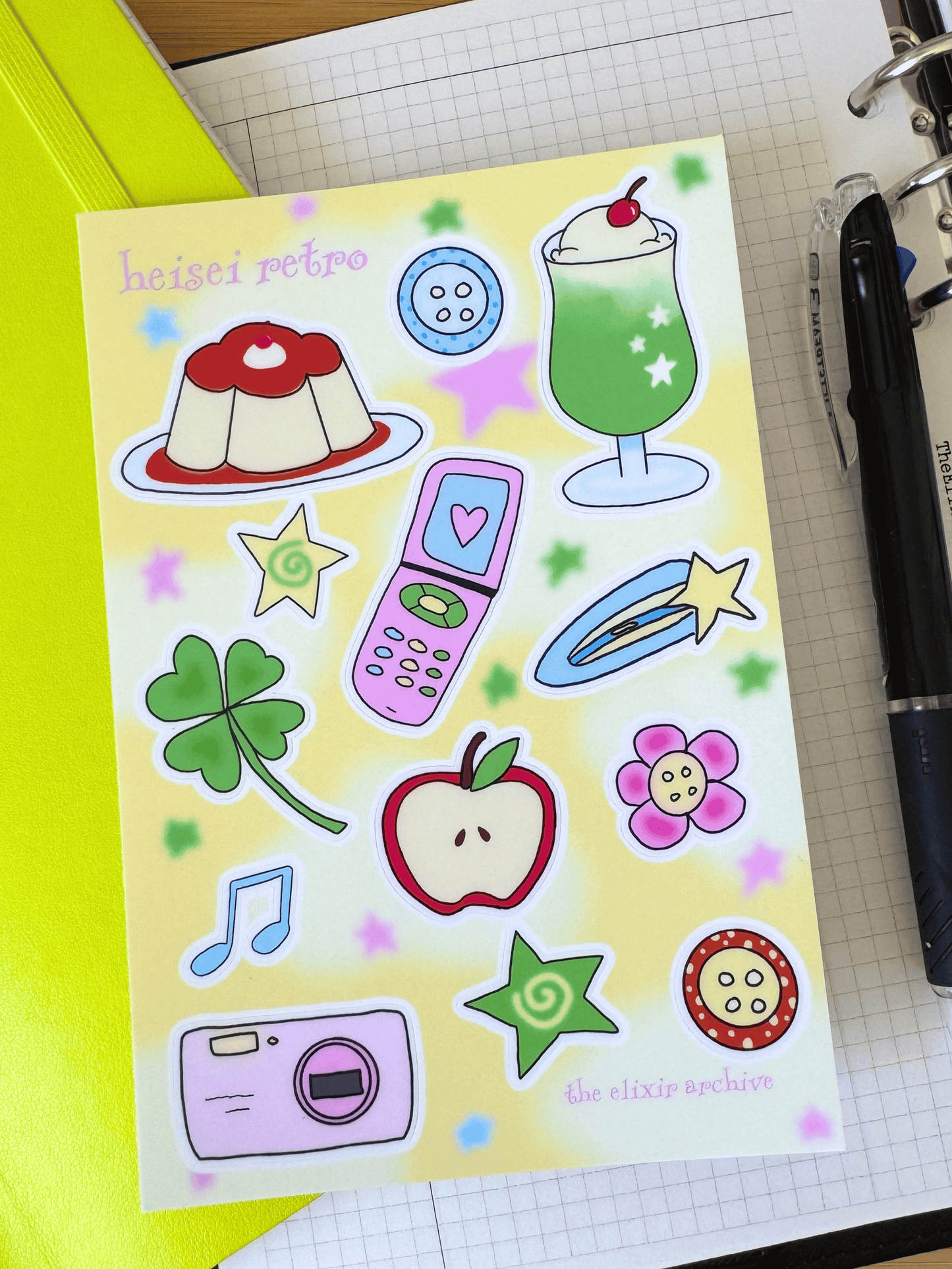 Heisei Retro Sticker Sheet
