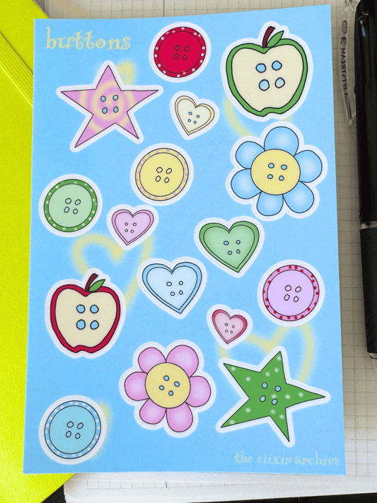 Buttons Sticker Sheet