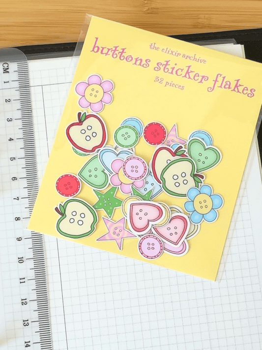Buttons Sticker Flakes
