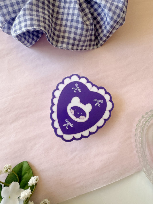 Bear Bow Doily Vinyl Sticker