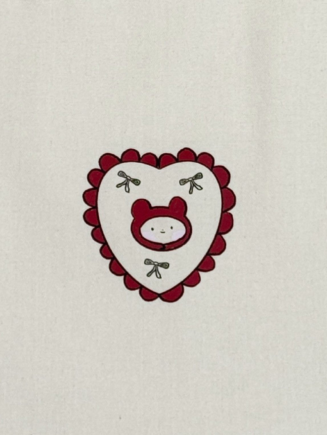 Bear Bow Doily Tote Bag