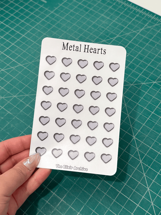Metal Hearts Sticker Sheet