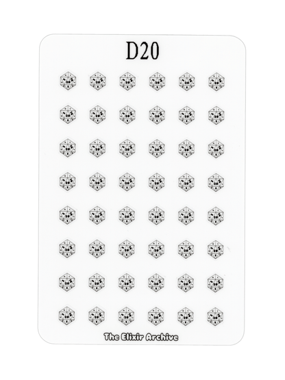 D20 Dice Sticker Sheet