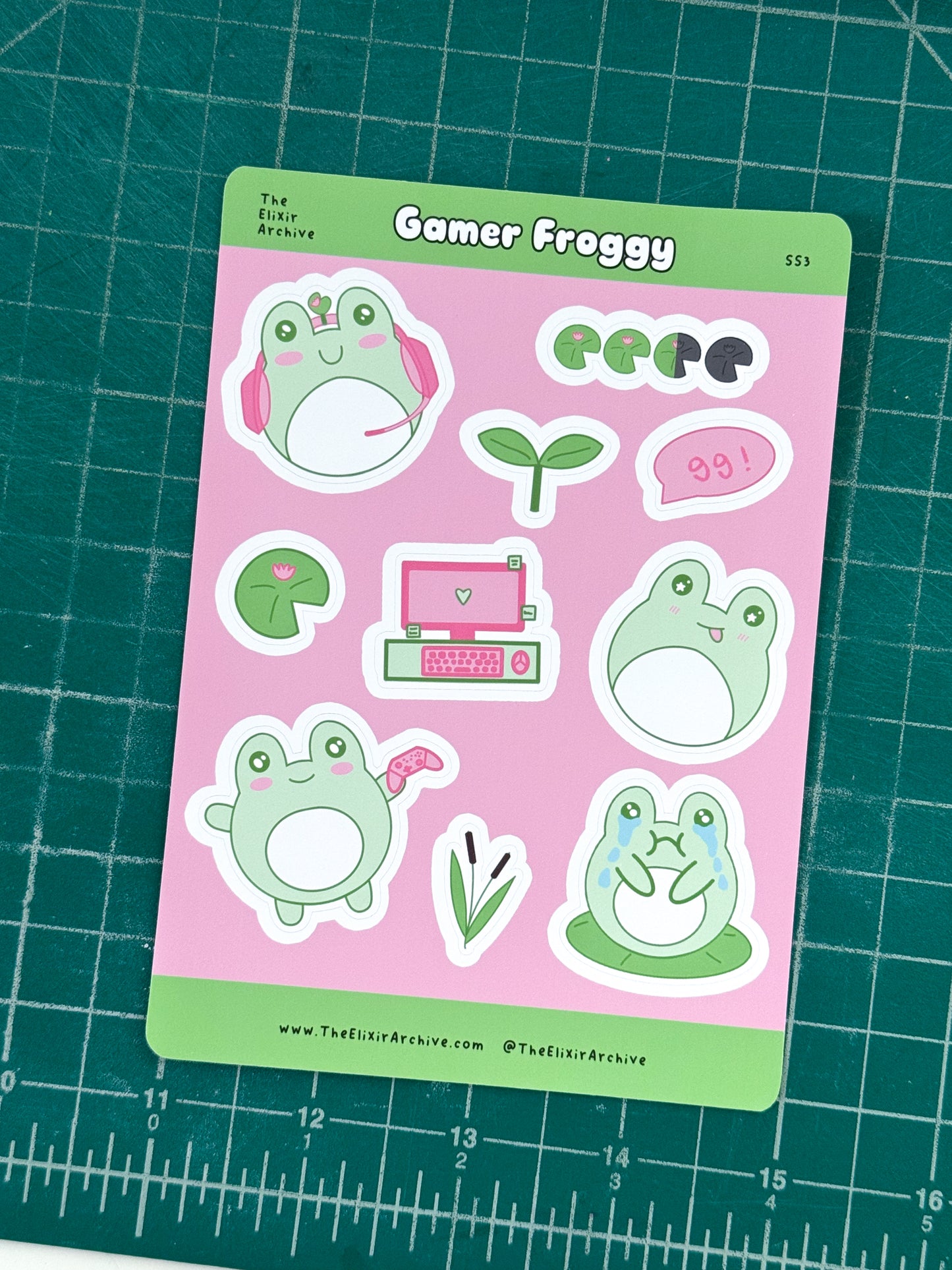 Gamer Froggy Sticker Sheet | Gaming Deco | Planner Stickers Bullet Journal Stickers | SS3