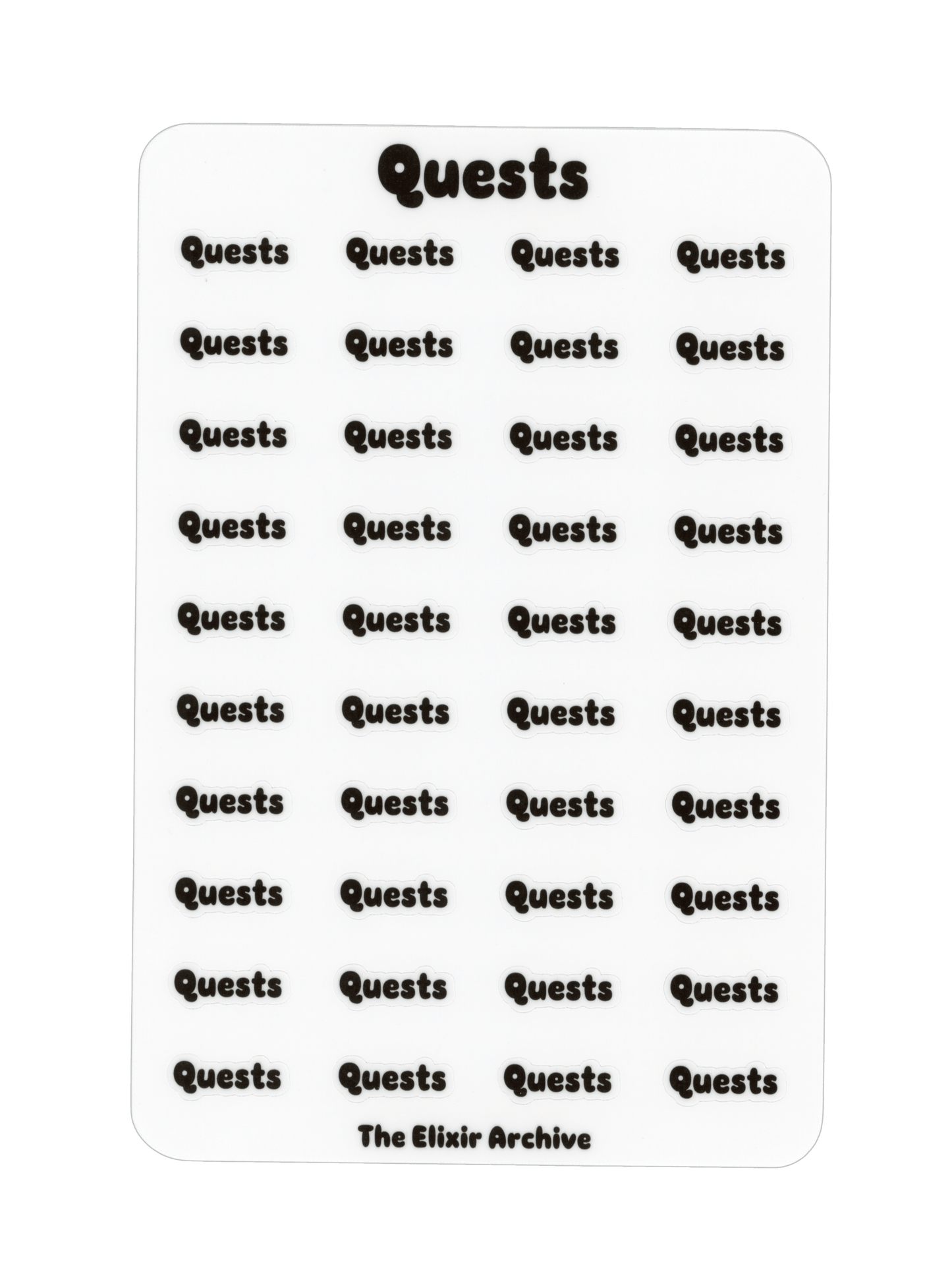 Quests Sticker Sheet