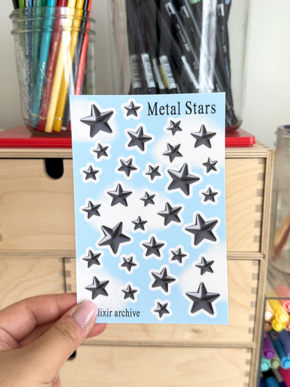 Metal Stars Sticker Sheet