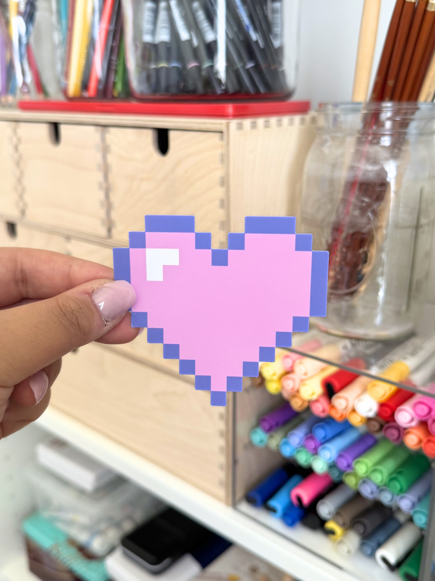 Pixel Heart Vinyl Sticker