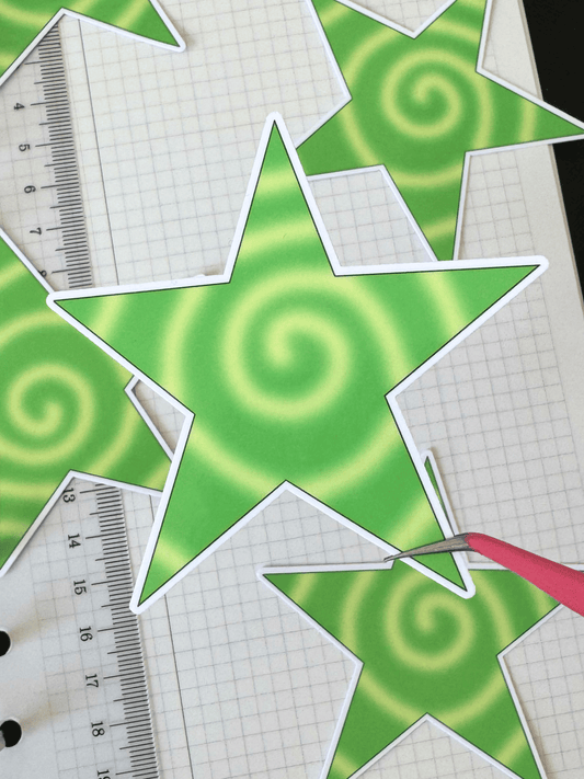 Spiral Star Die Cut Vinyl Sticker