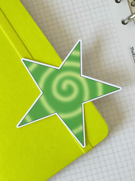 Spiral Star Die Cut Vinyl Sticker