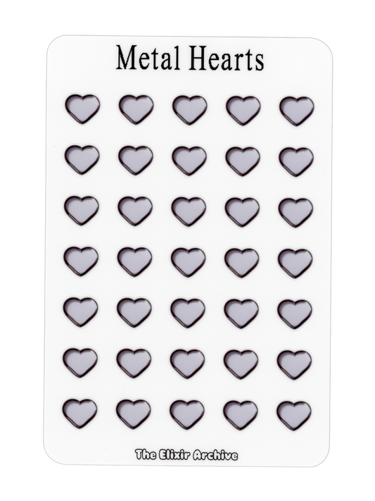 Metal Hearts Sticker Sheet
