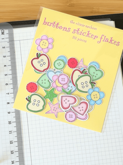 Buttons Sticker Flakes