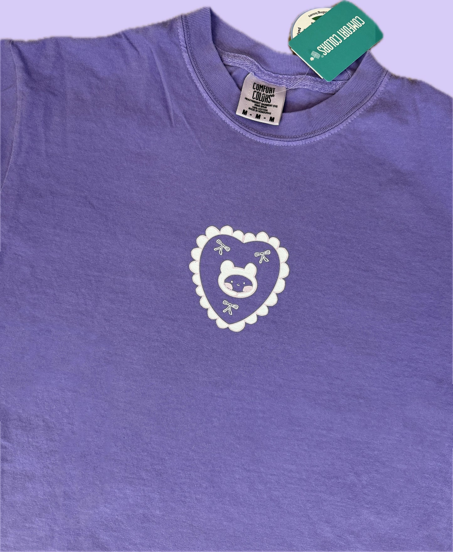 Bear Bow Doily Purple T-Shirt - Kawaii Tee - Cute Top