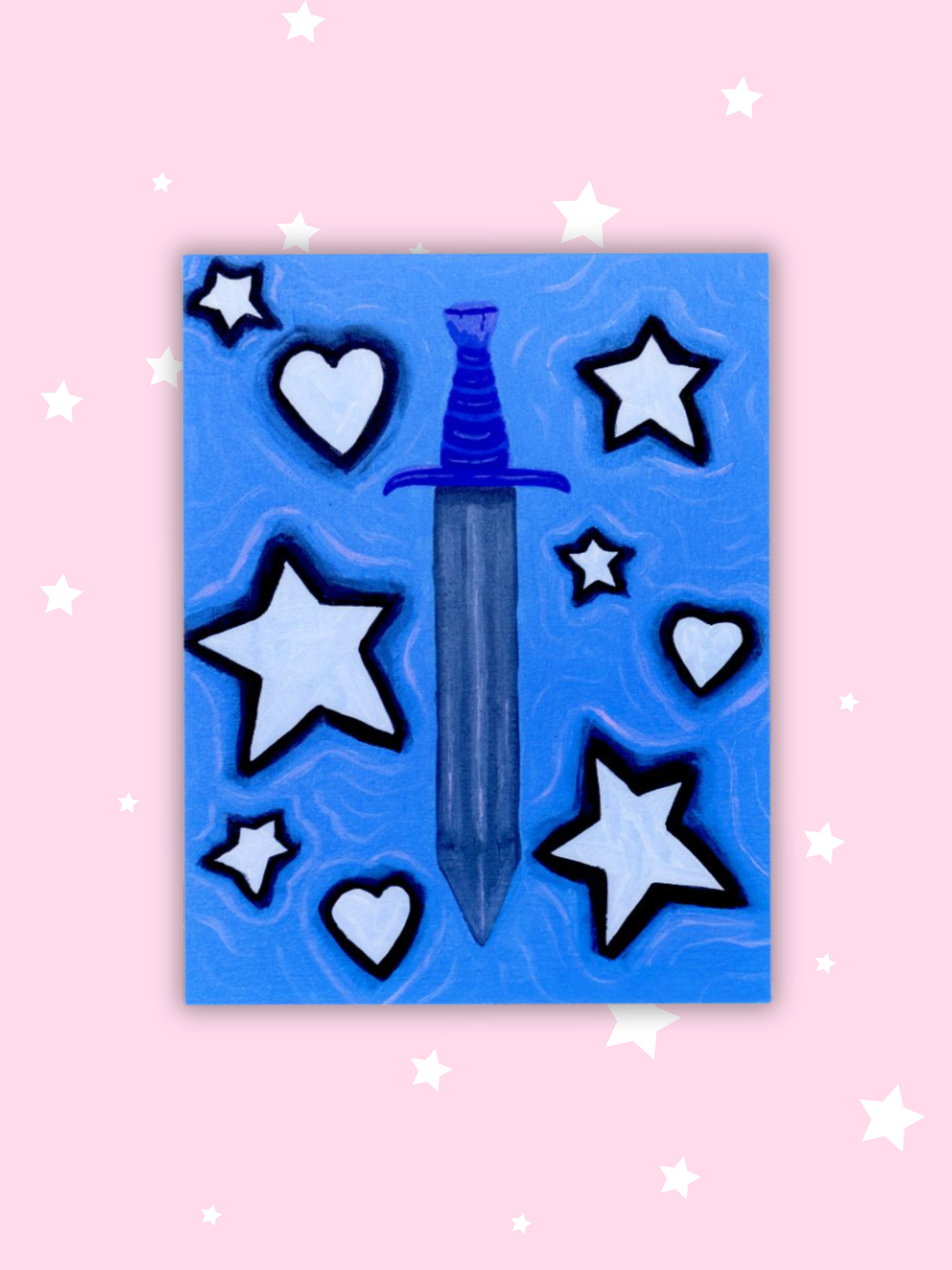 Sword, Stars, and Hearts Vinyl Sticker