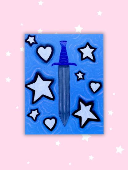Sword, Stars, and Hearts Vinyl Sticker
