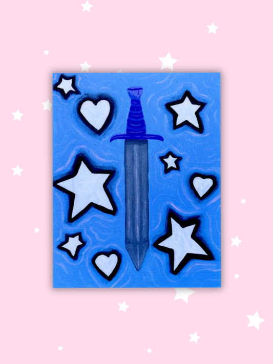 Sword, Stars, and Hearts Vinyl Sticker